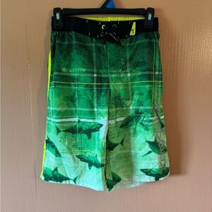 🎄ZeroXposur Kids Green Shark Swim Trunks